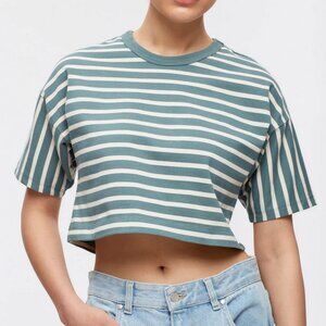 KOTN Stripe Women's Heavyweight Crop Tee